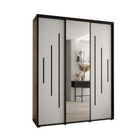 SCHWEBETÜRENSCHRANK 235,2/200/45 3-türig - Schwarz/Weiß, Holz/Metall (200/235/45cm) - Abiks Möbel