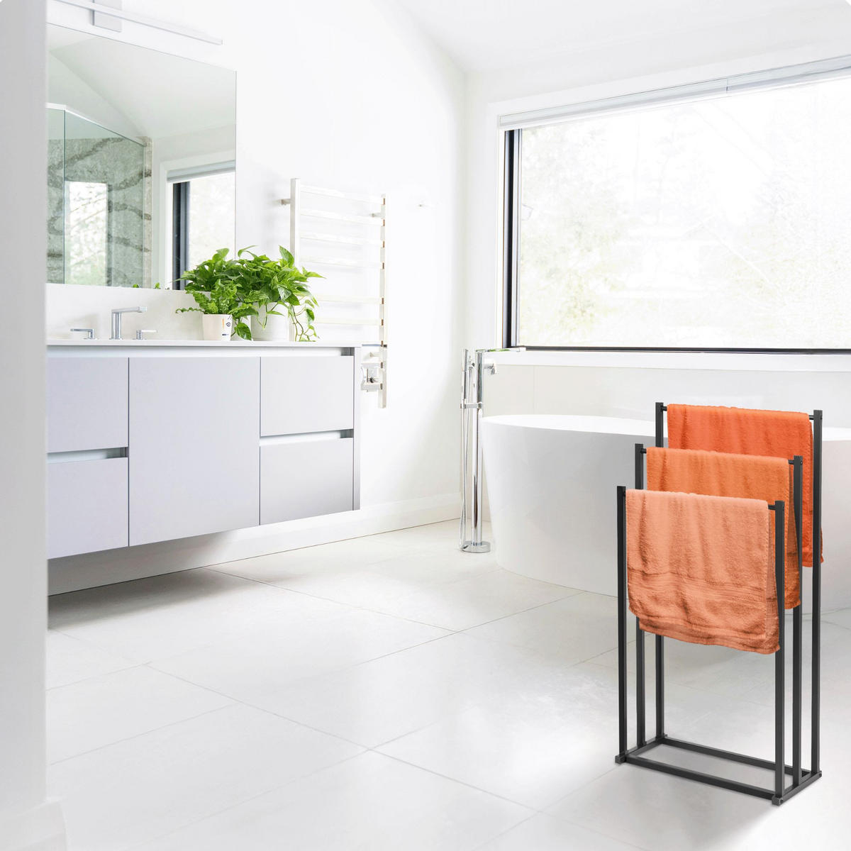 HANDTUCHHALTER ohne Bohren - Schwarz, Metall (44/87/21cm) - KRUMAD