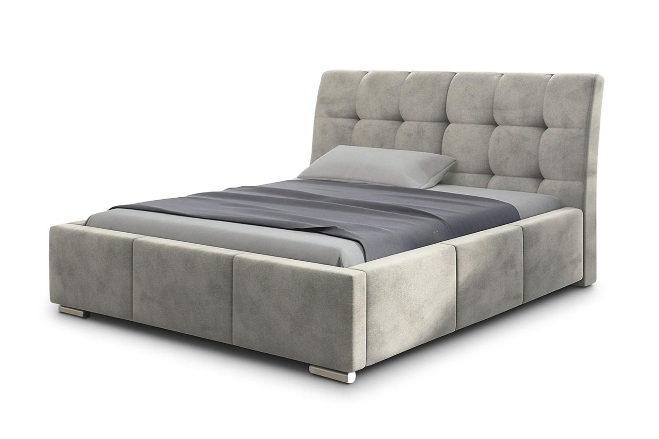 POLSTERBETT BARI mit Kopfteil, 160 x 200 cm, Doppelbett mit Bettkasten und Lattenrost aus Metall, Velourstoff, Frabe: Beige - Beige, Holz/Kunststoff (160/200cm) - Agmat-Furniture