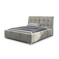 POLSTERBETT BARI mit Kopfteil, 180 x 200 cm, Doppelbett mit Bettkasten und Lattenrost aus Metall, Velourstoff, Frabe: Beige - Beige, Holz/Kunststoff (180/200cm) - Agmat-Furniture