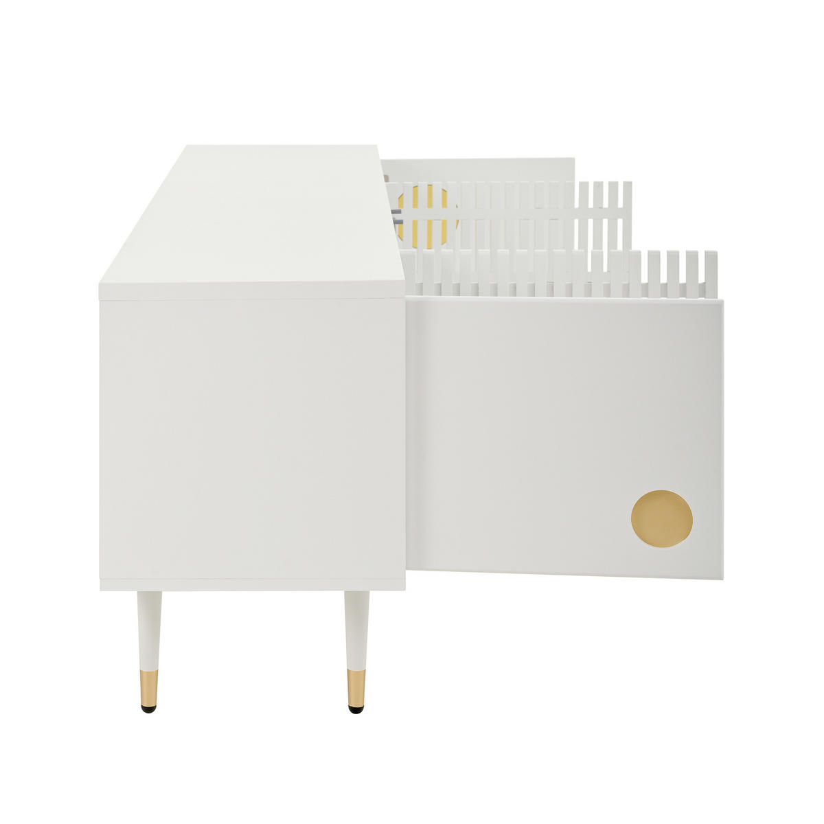 TV-SCHRANK Holz, Gold - Weiß, Holzwerkstoff (36/54/170cm) - Raumix