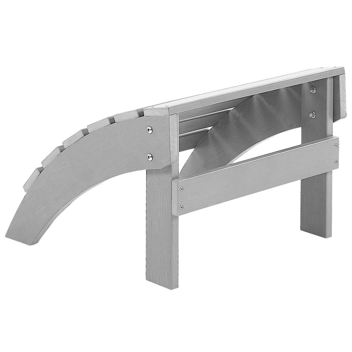 FUSSHOCKER Kunstholz hellgrau Adirondack - Hellgrau, Kunststoff (50/34/43cm) - Beliani