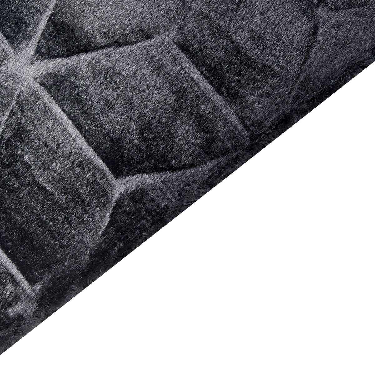 SHAGGY-KUNSTFELLTEPPICH Thatta 150/80 cm - Schwarz, Kunststoff (80/150cm) - Beliani