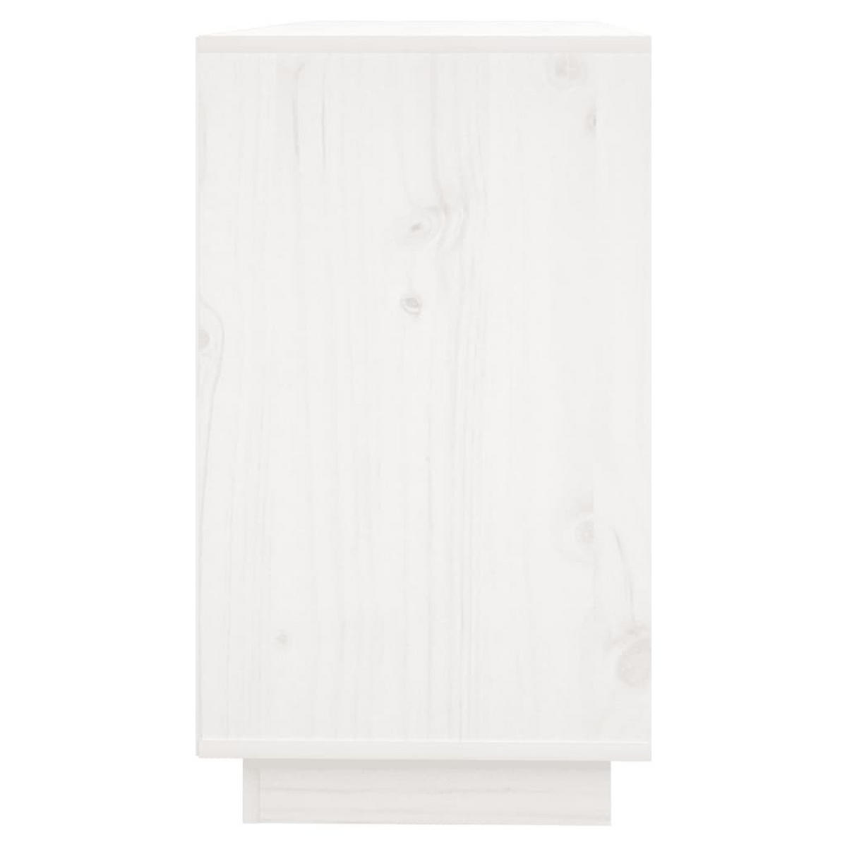 SIDEBOARD Weiss 111/34/60 Cm Massivholz Kiefer - Weiß, Holz (34/60/111cm) - vidaXL