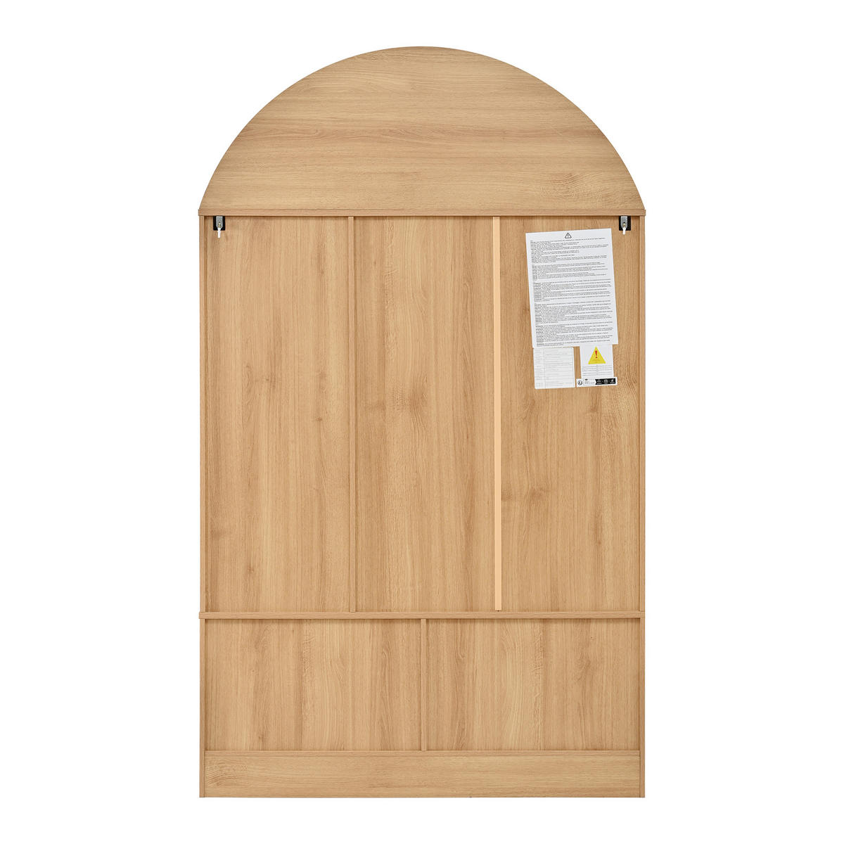 SIDEBOARD WOHNZIMMERSCHRANK Rundbogen 3 Glastüren 4 Schubladen - Naturfarben, Holzwerkstoff (110/185/40cm) - Urban Meuble