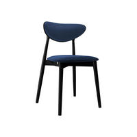 WOHNZIMMER STUHL KT65/C, Holzfarbe: Schwarz - Blau/Schwarz, Holz/Textil (48/80/49cm) - MIRJAN24