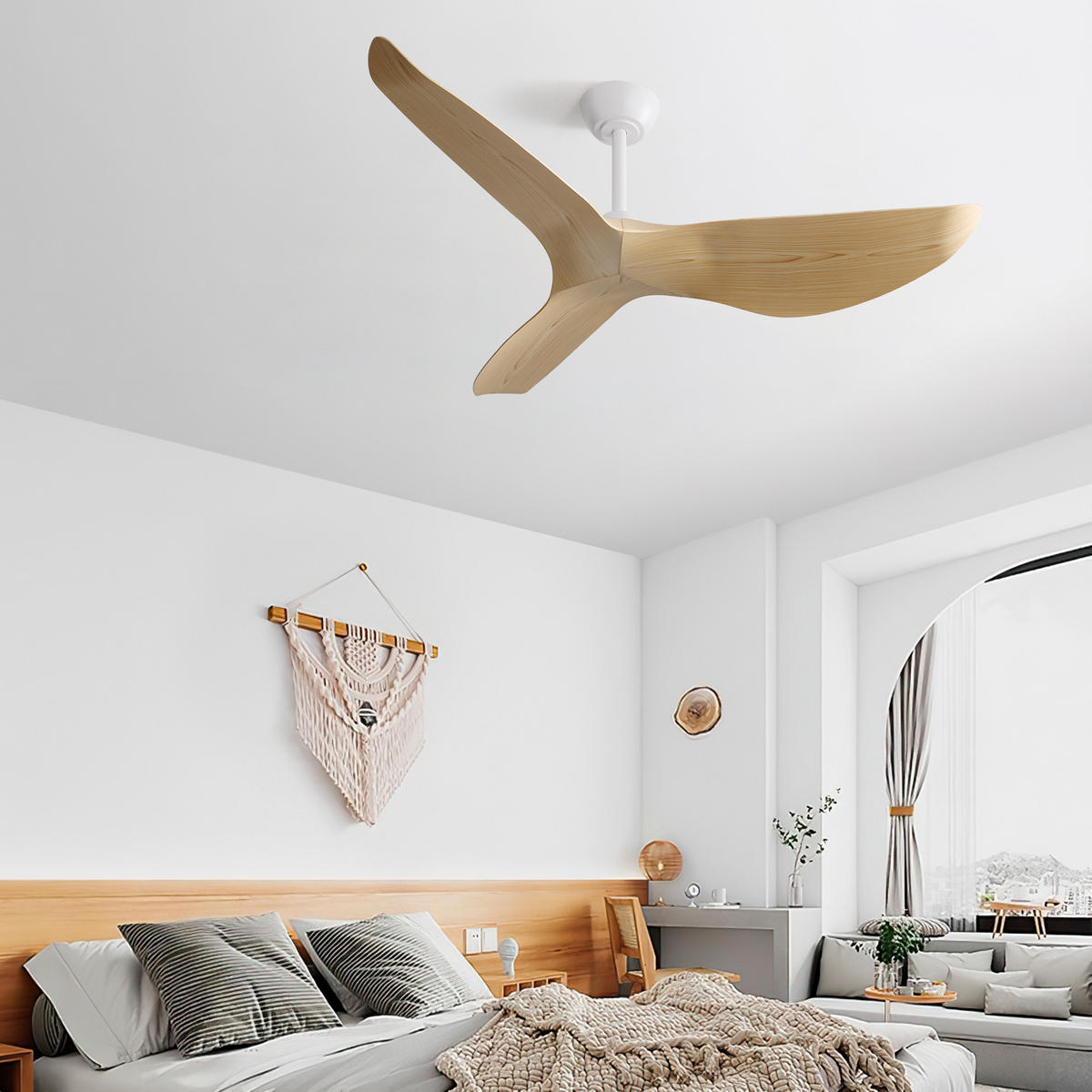 DECKENVENTILATOR 52Zoll Ohne Licht 3 ABS Flügel DC Motor - Weiß, Kunststoff (132/132/30cm) - CASIVA