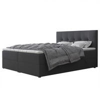 BOXBETT RENZO 200/200 cm mit Matratze und Topper, Schwarz - Schwarz, Holzwerkstoff/Textil (200/200cm) - Idohome