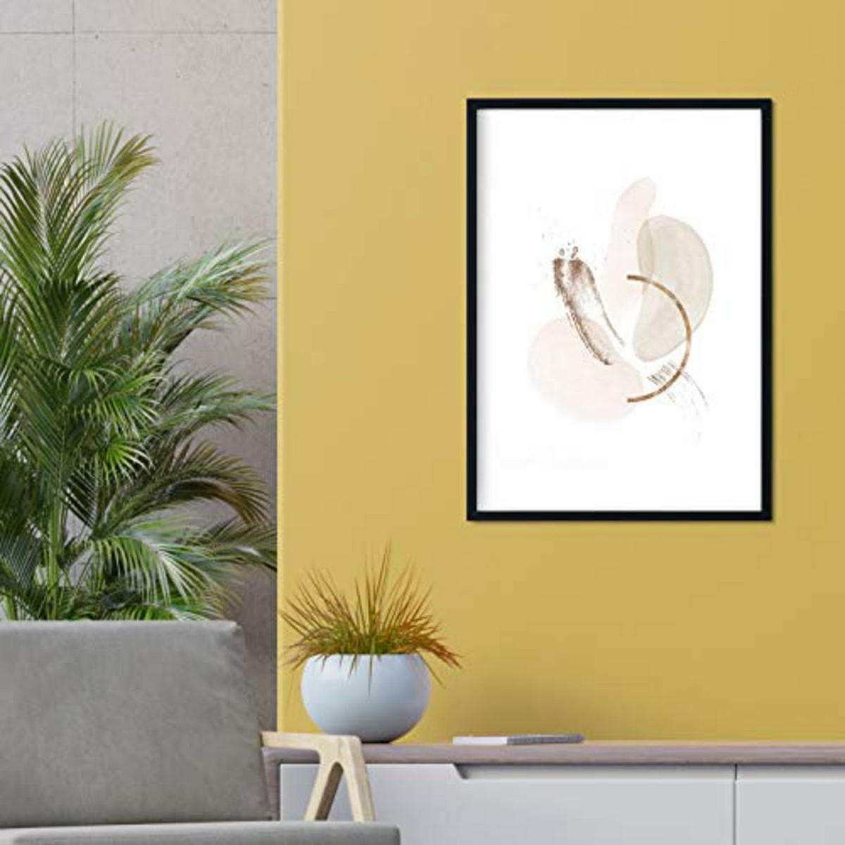 POSTER Set mit 4 Kunst Folien mit abstrakten Formen und Figuren A4 Schwarzer Rahmen - Schwarz, Papier (29.7/3cm) - Nacnic