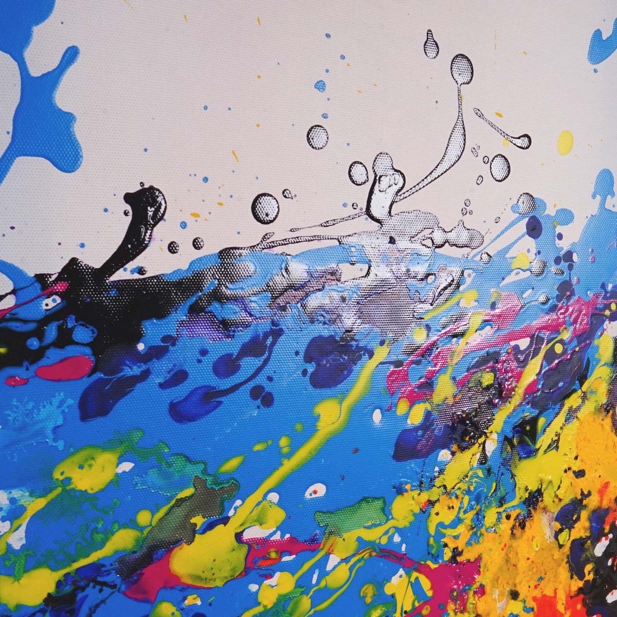 ÖLGEMÄLDE WAVE HANDGEMALT Mehrfarbig - Multicolor, Textil (120/60cm) - MCW