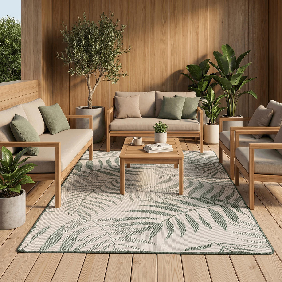 IN- UND OUTDOOR TEPPICH BEIDSEITIG NEWPORT DESIGN - Grün, Textil (200/250cm) - Snapstyle