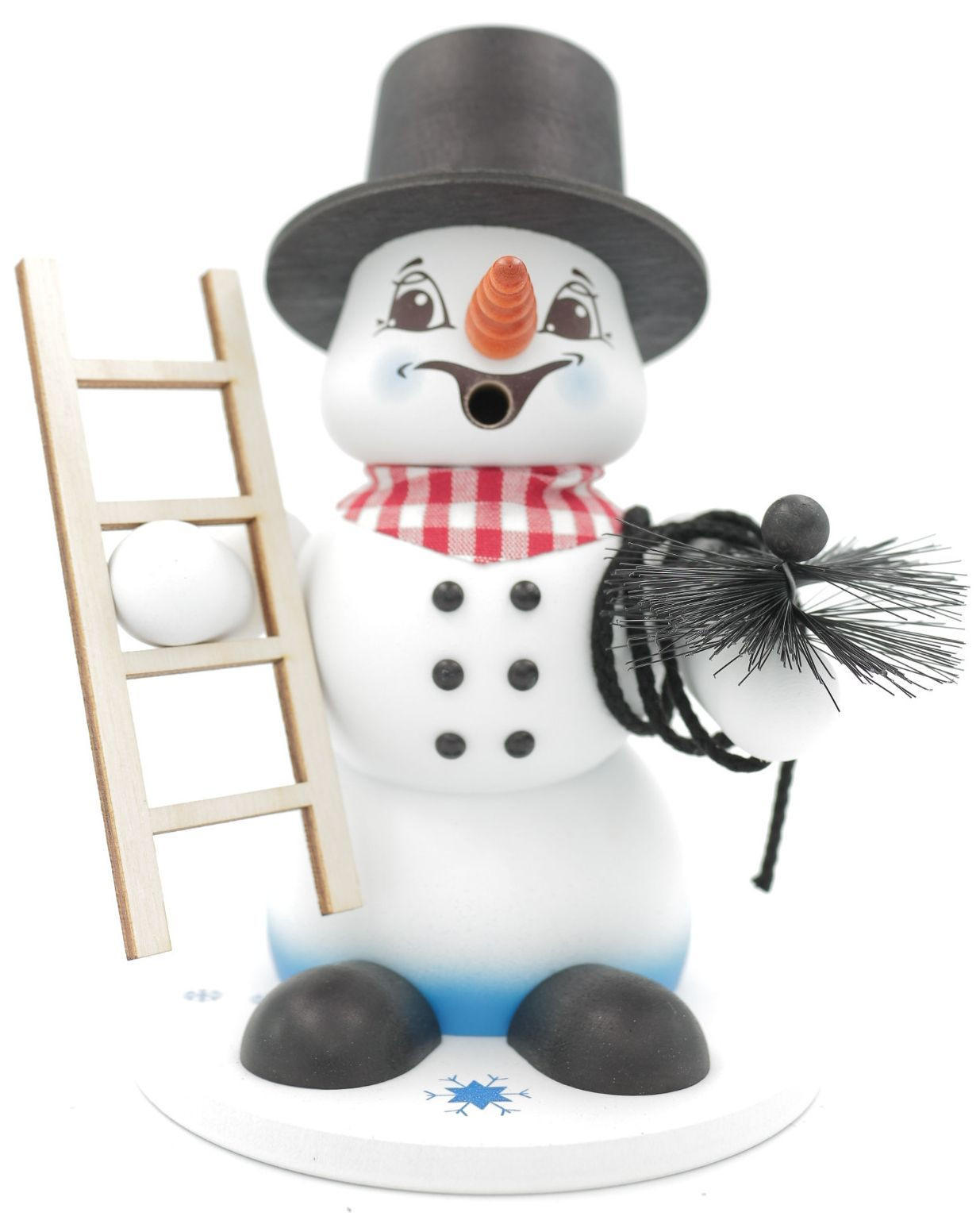 RAUCHFIGUR Schneemann Weiß Schornsteinfeger 19 cm - Multicolor, Holz (15/19/0.1cm)
