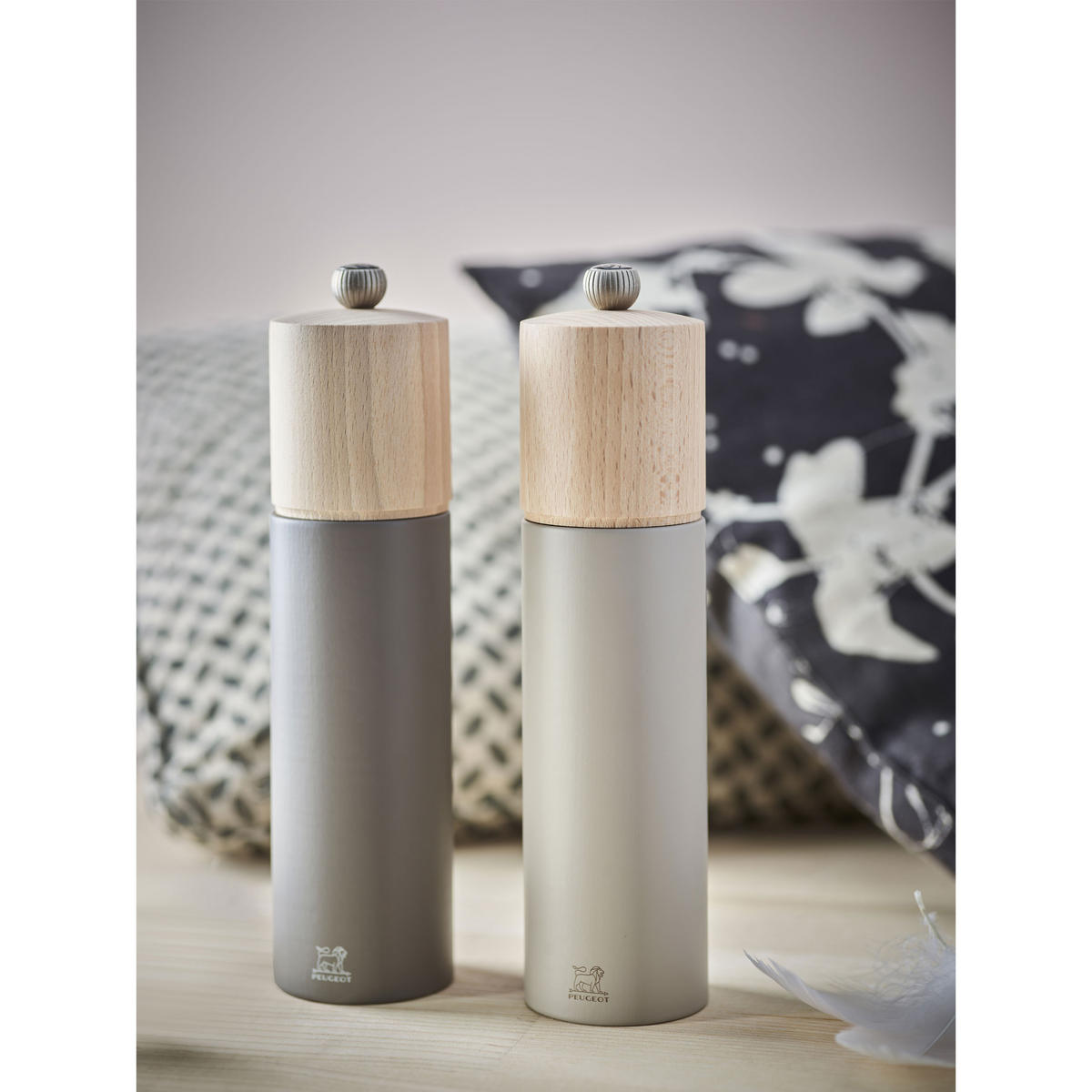 SALZMÜHLE Boreal 21cm Buchenholz Kieselgrau Stahlmahlwerk - Grau, Holz (5.4/21/5.4cm) - PEUGEOT