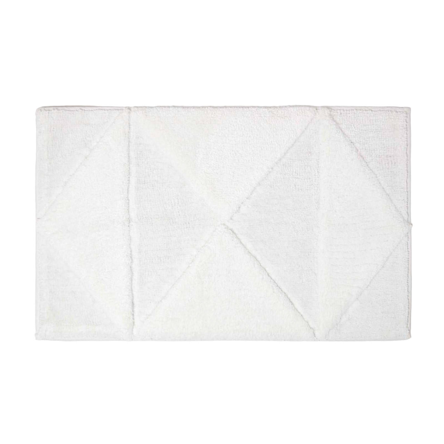 BADEMATTE 50/80 cm geometrisch - Weiß, Textil (50/80cm) - Homescapes