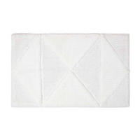 BADEMATTE 50/80 cm geometrisch - Weiß, Textil (50/80cm) - Homescapes