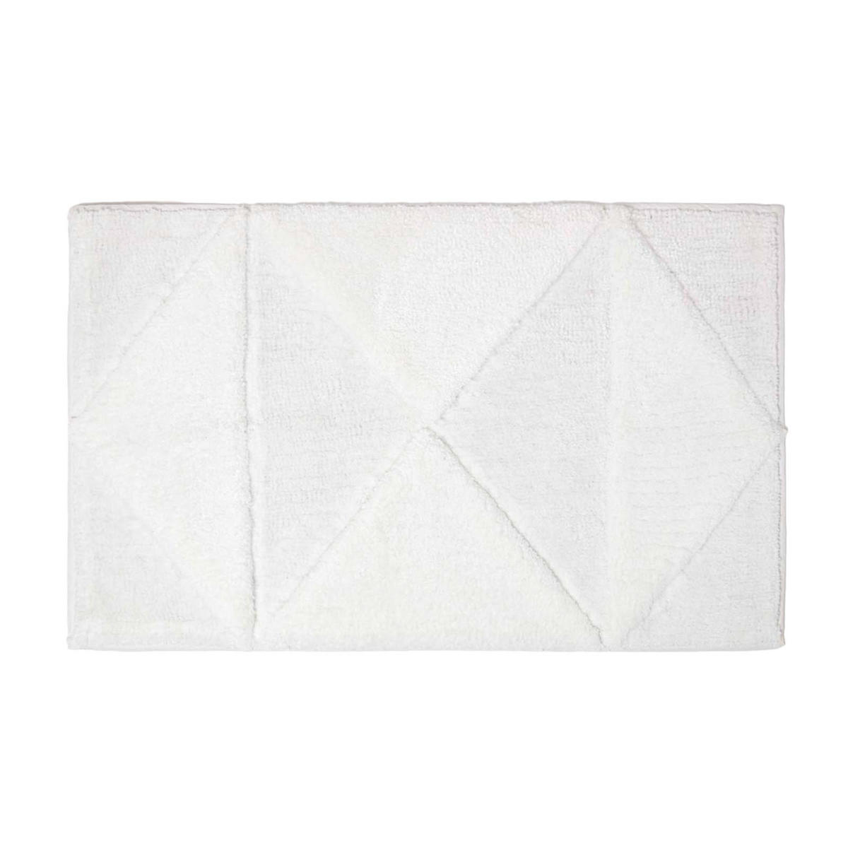 BADEMATTE 50/80 cm geometrisch - Weiß, Textil (50/80cm) - Homescapes