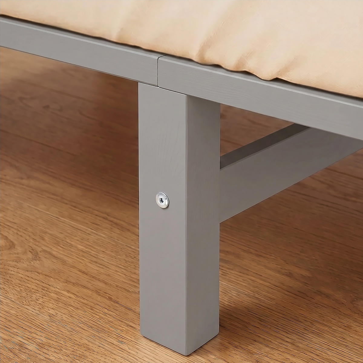 HOLZBETT mit Matratze 120/200 cm grau - Grau, Holz (120/200cm) - Homestyle4u