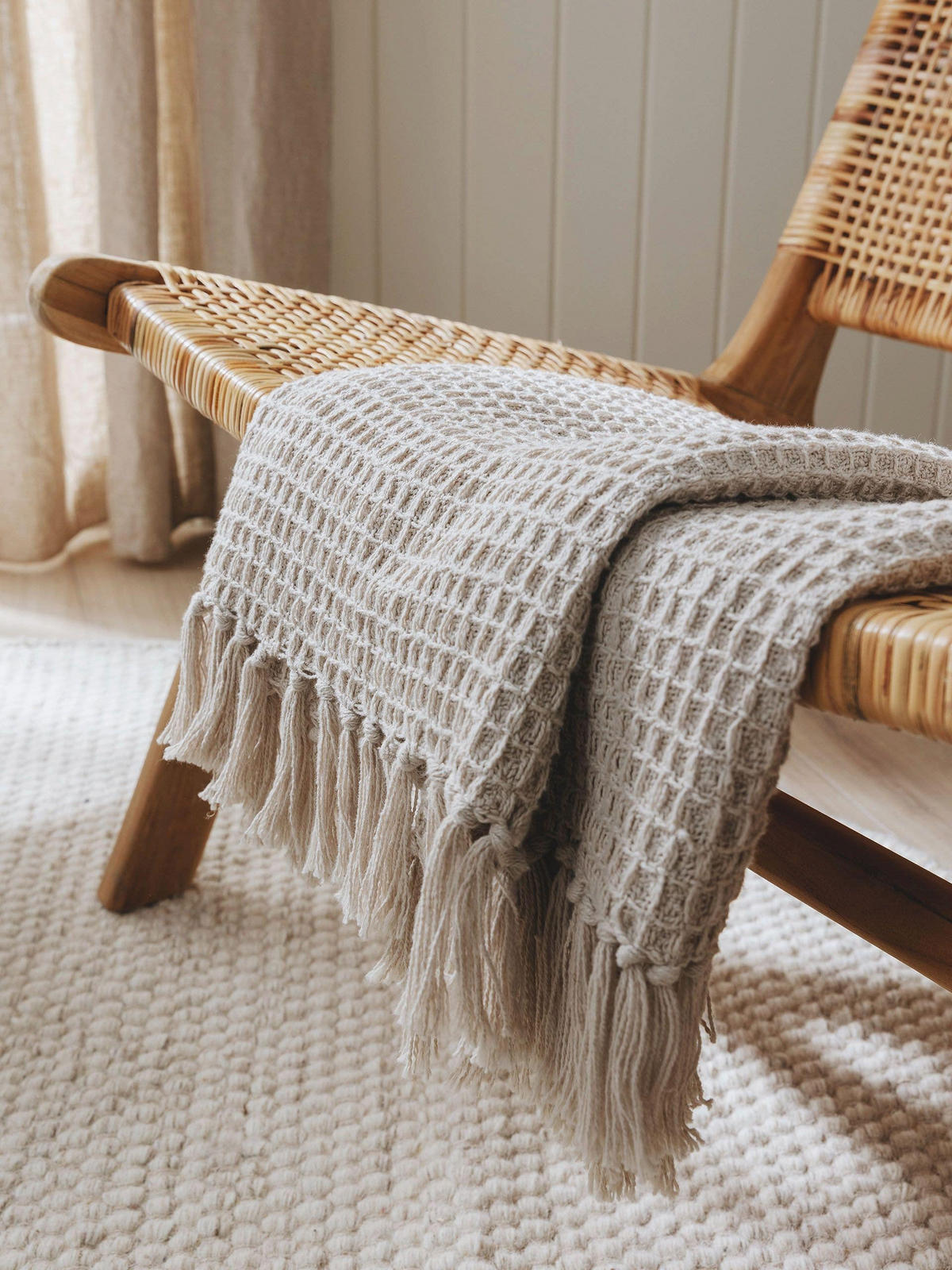 BAUMWOLLDECKE Amalia Ivory 125x150 cm - Creme, Textil (125/150cm) - benuta Pure