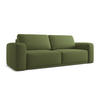 3-SITZER SOFA mit Schlaffunktion Chenille Stoff Grün - Dunkelgrün/Schwarz, Kunststoff/Textil (242/91/100cm) - Makamii
