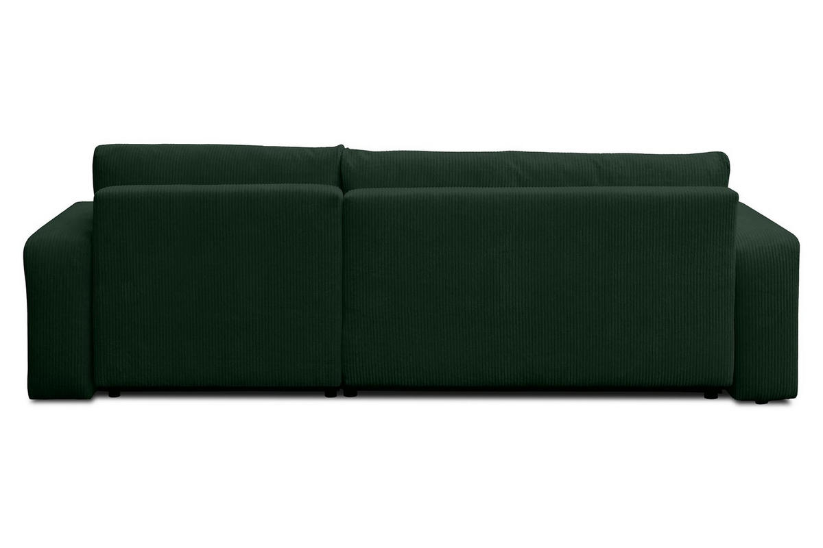 ECKSOFA Luna XL mit Schlaffunktion und Bettkasten Cord-Stoff (Grün) - Grün, Textil (274/142cm) - VENASI MÖBEL