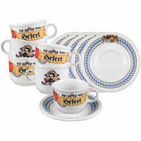 KAFFEETASSEN MIT UNTERTASSEN Compact Bayern bunt 210 ml 6er Set - Multicolor, Keramik (0.21L) - Seltmann Weiden
