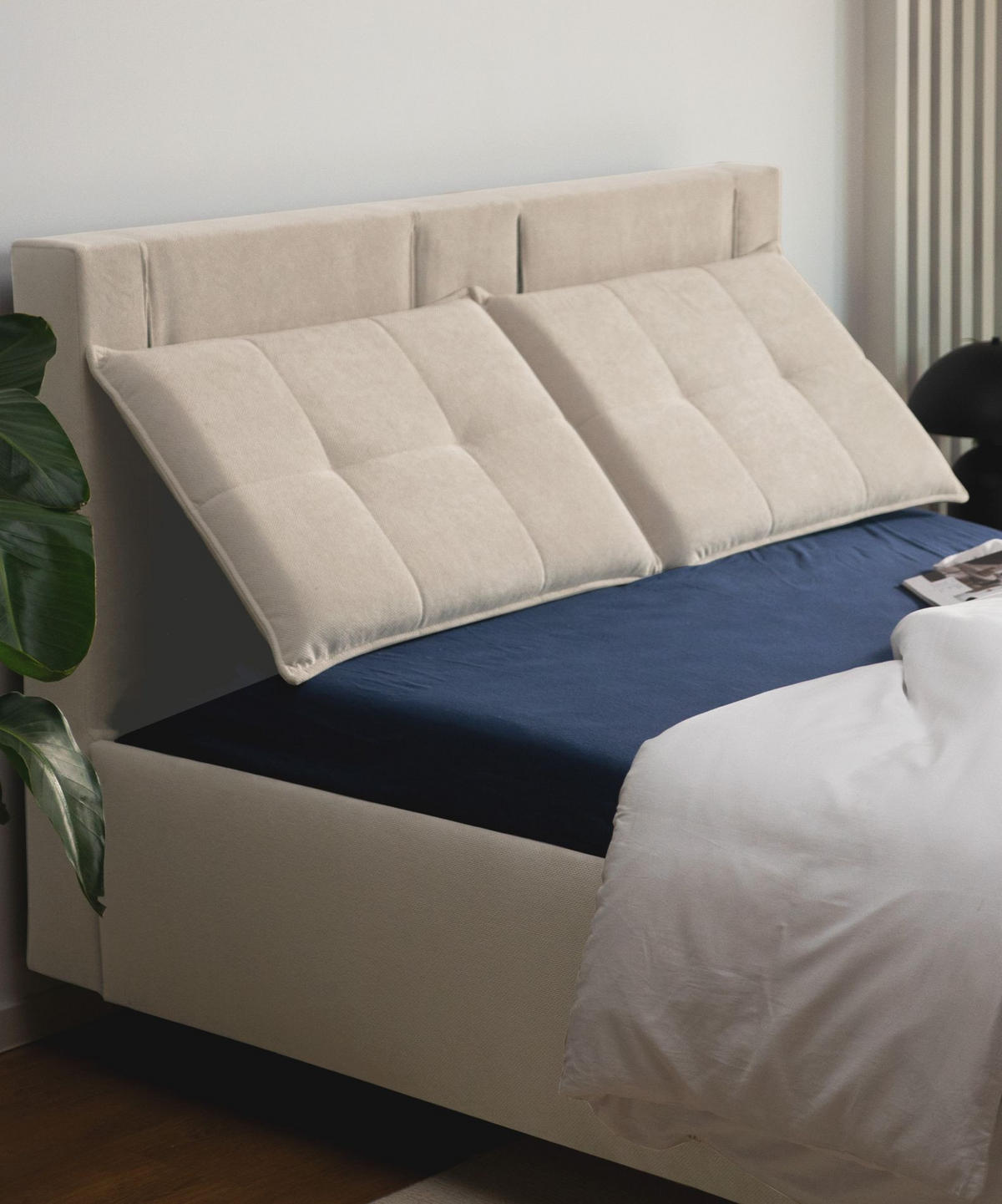 POLSTERBETT Belleo Beige 180x200 cm - Beige/Schwarz, Textil/Metall (180/200cm) - Selsey