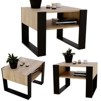 COUCHTISCH Holzwerkstoff rechteckig stabil Sonoma Eiche 45/53,6/65cm - Schwarz/Sonoma Eiche, Holzwerkstoff (53.6/65/45cm) - CraftPAK