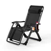 LIEGESTUHL klappbar – 150 kg, mit Kopfkissen - Schwarz, Metall (52/110/80cm) - Auledio