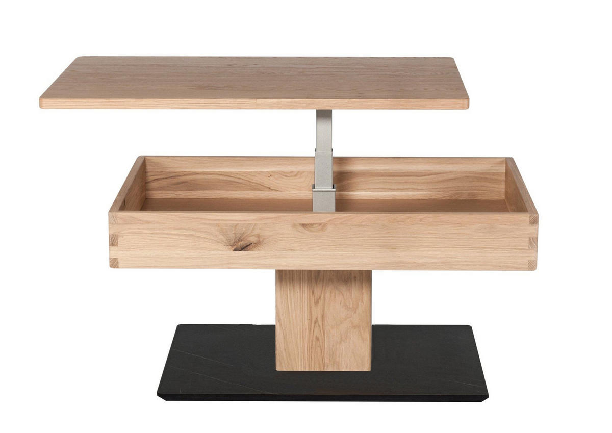 COUCHTISCH Celesta 90x60x43 höhenverstellbar;diagonal verschiebbar Wildeiche Bianco - Wildeiche, Holz (90/60/43cm) - 58aufmkessel