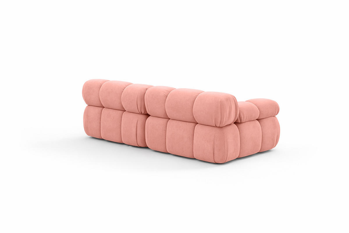 COUCH, 2-Sitzer Modular, Veloursstoff Salvador, Rosa, Selia - Rosa, Holz (190/70/95cm) - Kaiser Möbel