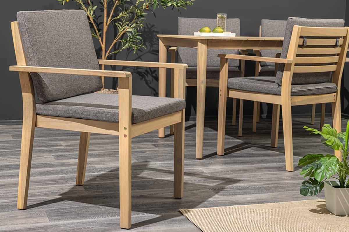 GARTENSTUHL KOPENHAGEN Akazie Natur - Braun/Grau, Holz (60/84/60cm) - riess-ambiente