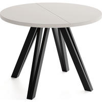 ESSTISCH Ravero runder ausziehbarer, Kaschmir 100-140/100/77 cm - Kaschmir/Schwarz, Holz/Holzwerkstoff (100/100/77cm) - WFL GROUP