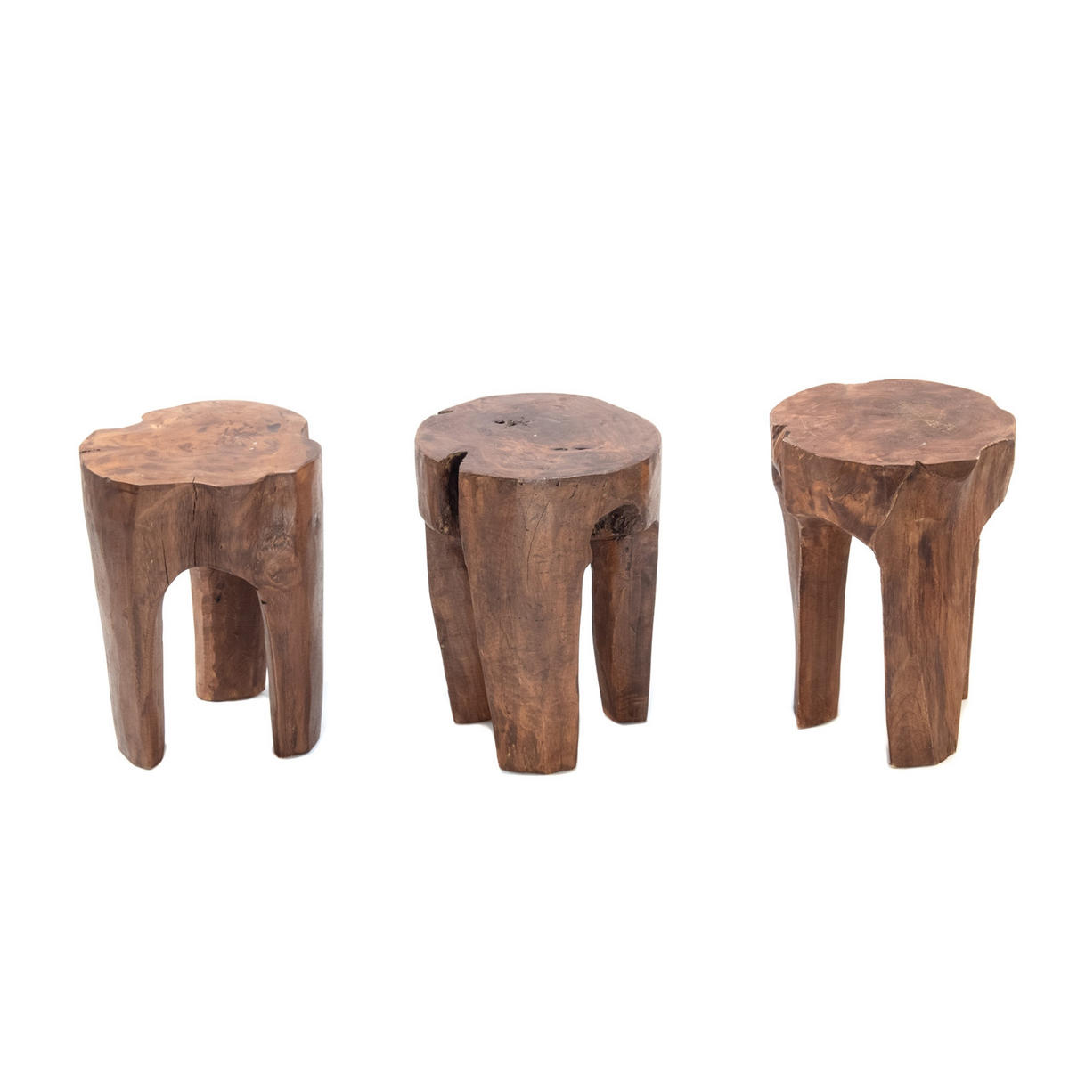 HOCKER LOG 41x29x29 cm, Massivholz dunkelbraun - Braun, Holz (29/41/29cm) - DESIGN DELIGHTS