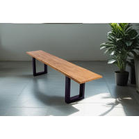 SITZBANK ENRICO - Beige/Schwarz, Holz/Metall (200/47/42cm) - SAM