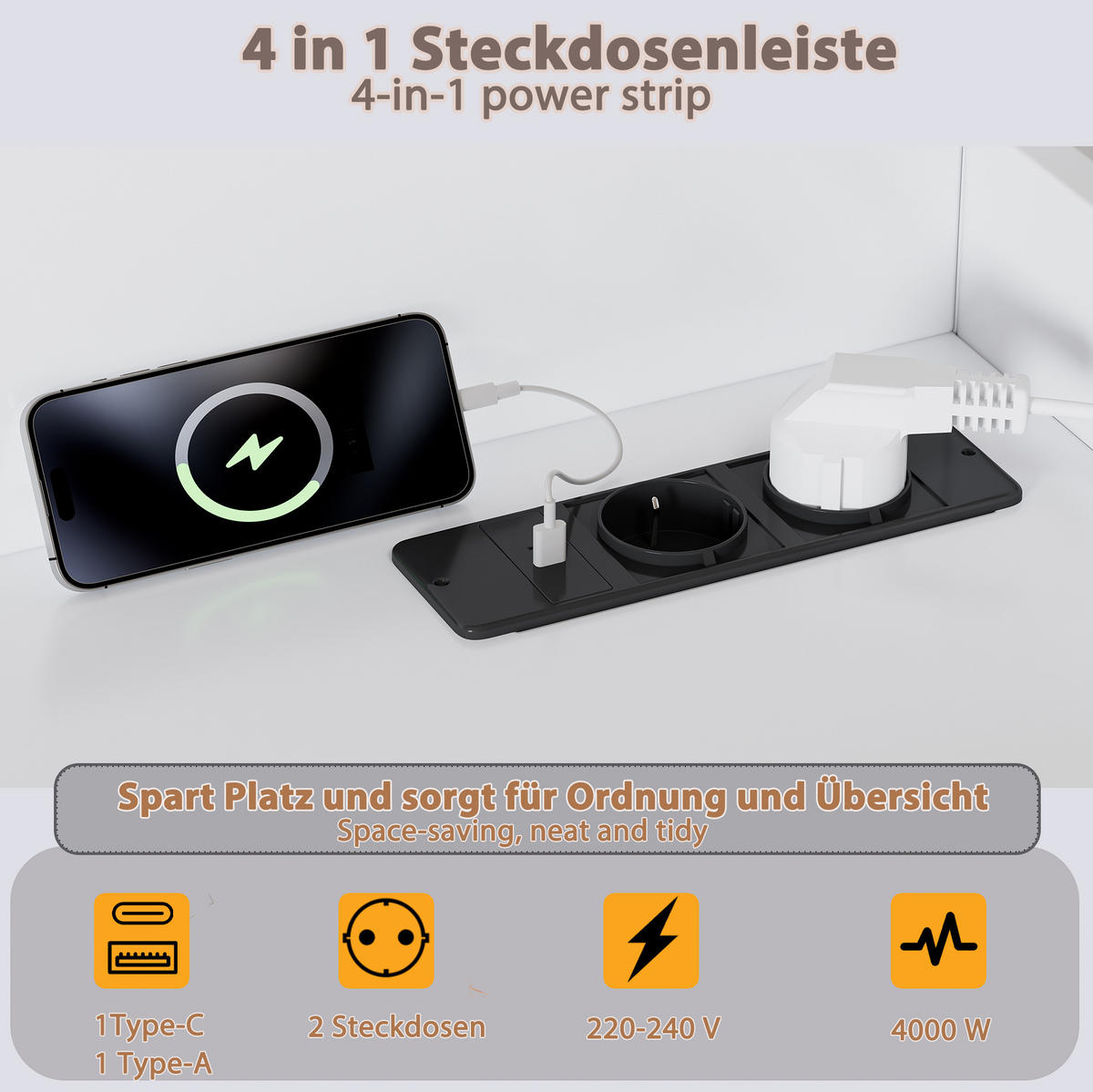 FUNKTIONSBETT aus Kiefernholz und MDF 120x200 cm Weiß mit Ausziehbett 90x190 cm, LED und Ladestation - Weiß, Holz (120/200cm) - IVMEU