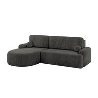 ECKSOFA mit Schlaffunktion und Bettkasten LIRA-L - 264x172x89 Dunkelgrau - Dunkelgrau, Holzwerkstoff/Textil (264/172cm) - ALTDECOR