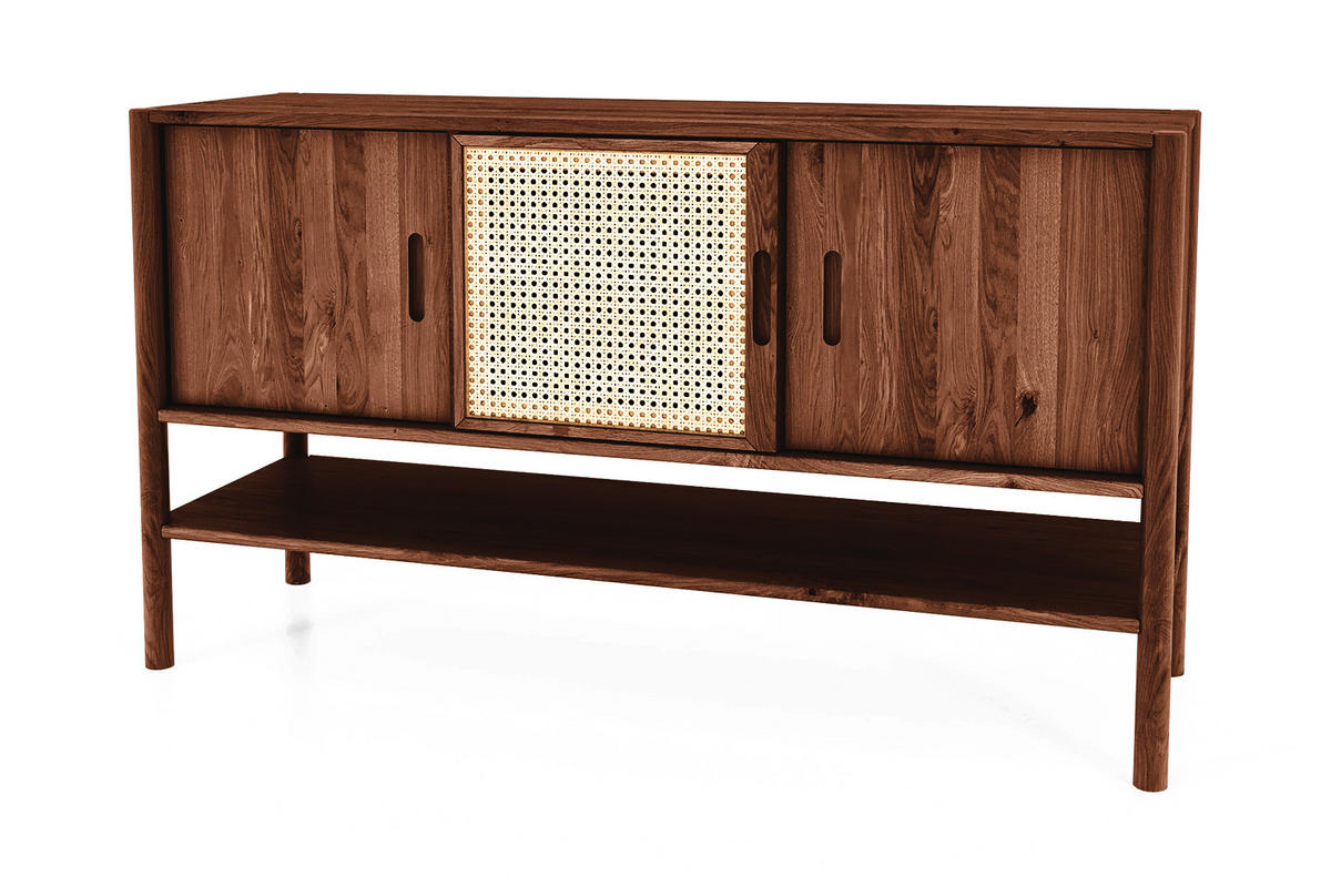 KOMMODE INA Wildeiche - Dunkelbraun, Holz (142/81/46cm) - byoak