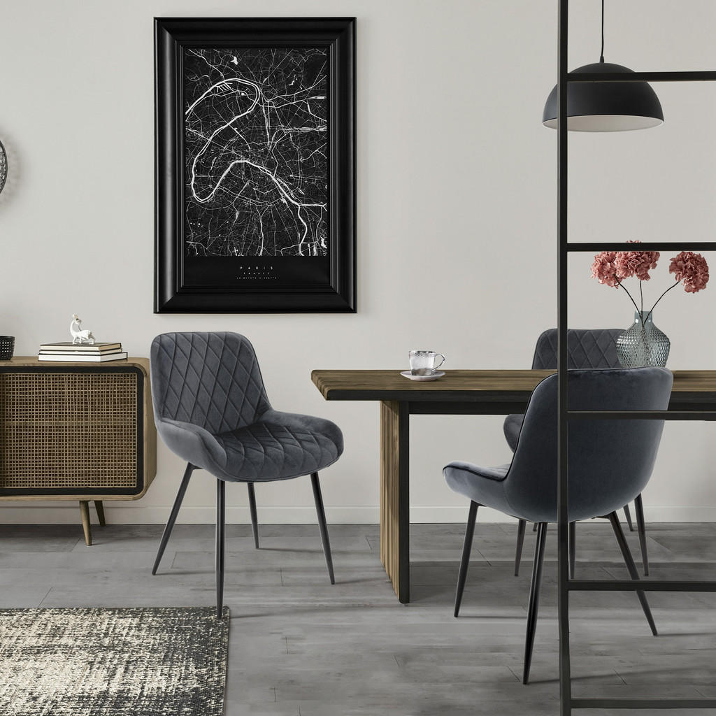 Thumbnail - Ml-Design Esszimmerstuhl, Dunkelgrau, Textil, 54x81x60 cm, Esszimmer, Stühle, Esszimmerstühle, Vierfußstühle