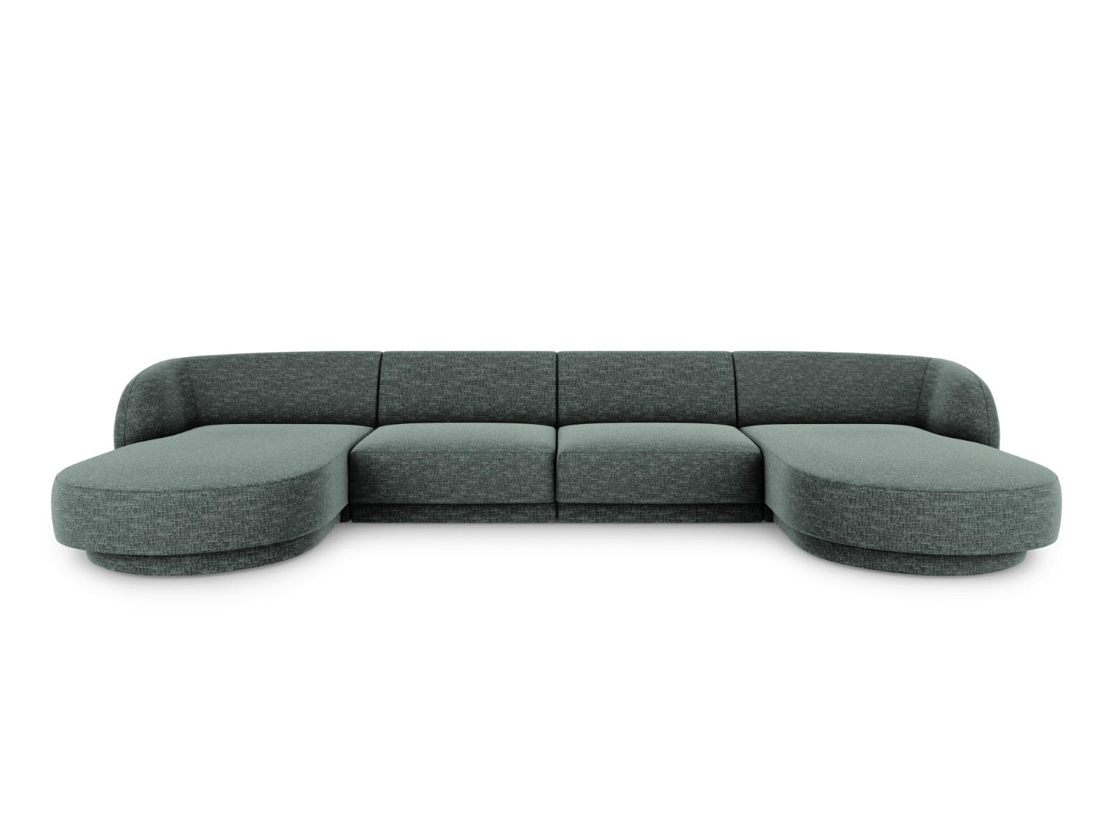 PANORAMASOFA Miley aus Chenille-Stoff petrol 5 Sitzplätze - Petrol, Textil (156/70/330cm) - Micadoni
