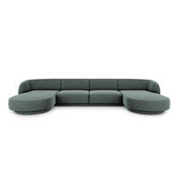 PANORAMASOFA Miley aus Chenille-Stoff petrol 5 Sitzplätze - Petrol, Textil (156/70/330cm) - Micadoni