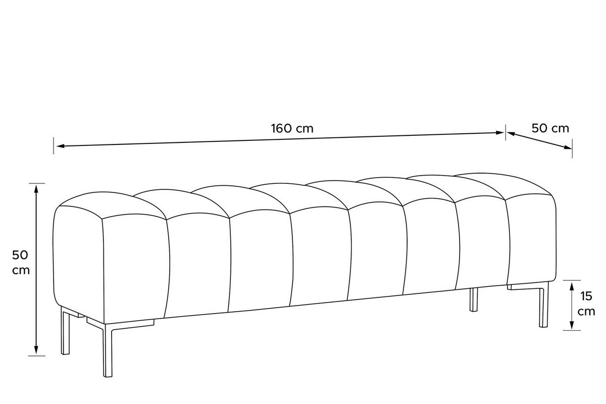 POLSTERBANK Bettbank PECCO, Metallbeinen - Dunkelgrün/Schwarz, Holz/Textil (160/50/50cm) - KONSIMO®