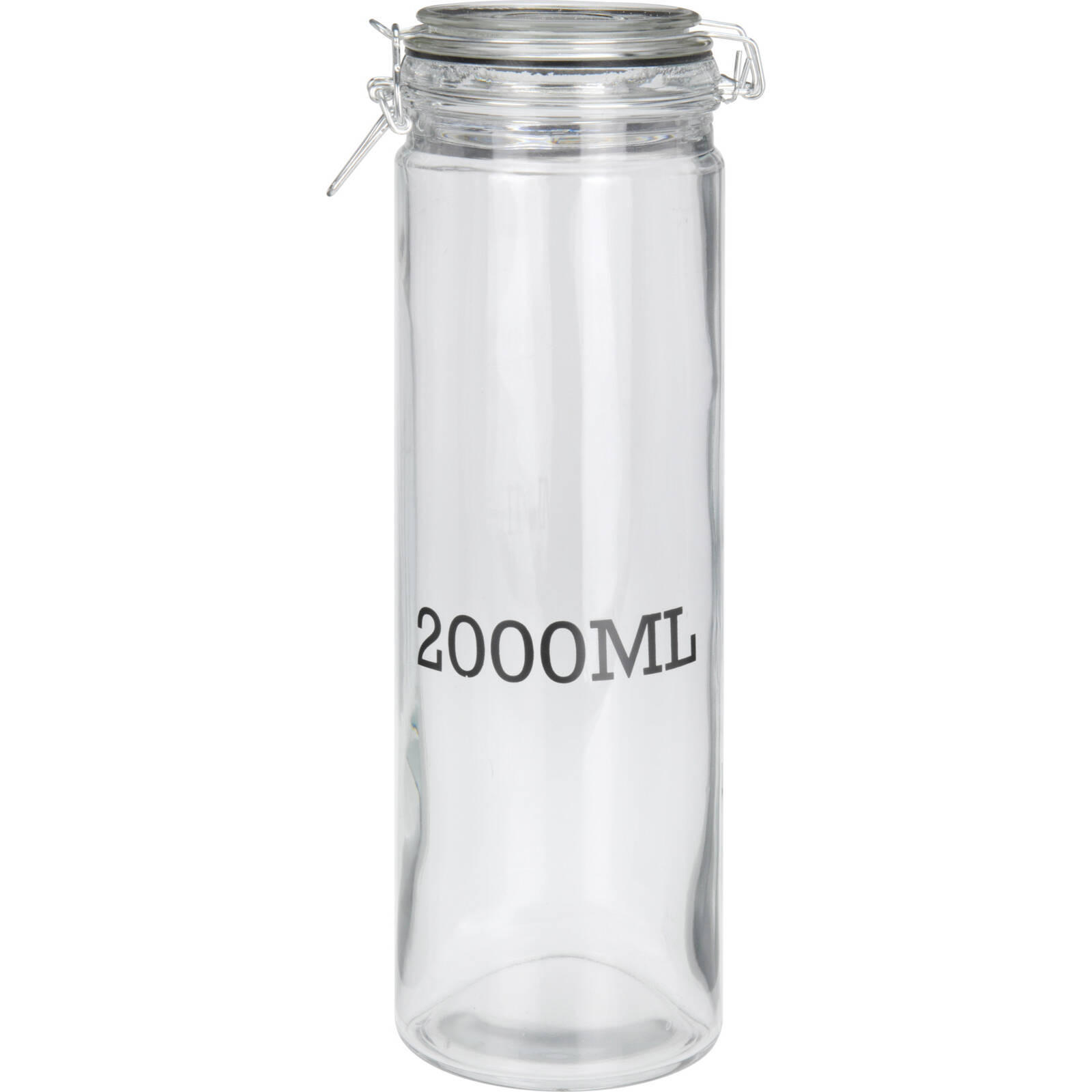 GLASBEHÄLTER mit Deckel 2000 ml - Transparent, Glas (10/34/10cm)