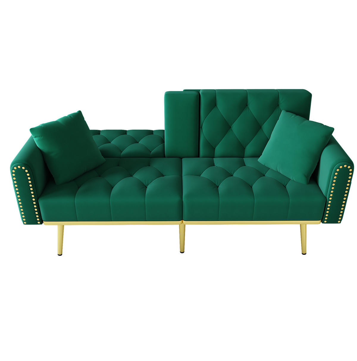 SCHLAFSOFA 175/80/73,5 cm in Grün – mit verstellbarer Rückenlehne - Grün, Textil (73.5/175/80cm) - BEAOK