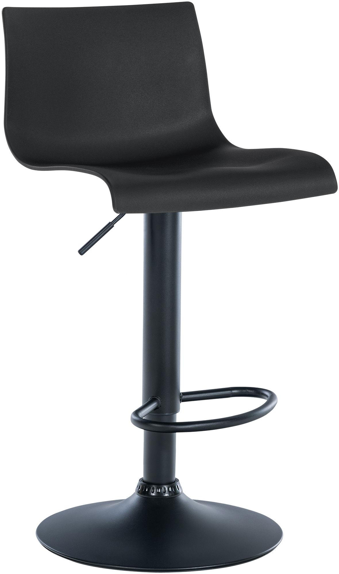 BARHOCKER Kunststoff schwarz - Schwarz, Kunststoff/Metall (39/84/36cm) - CLP