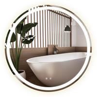 SPIEGEL Rea Led 70cm Bas - Hellgrau, Glas (68.5/68.5/2cm) - REA
