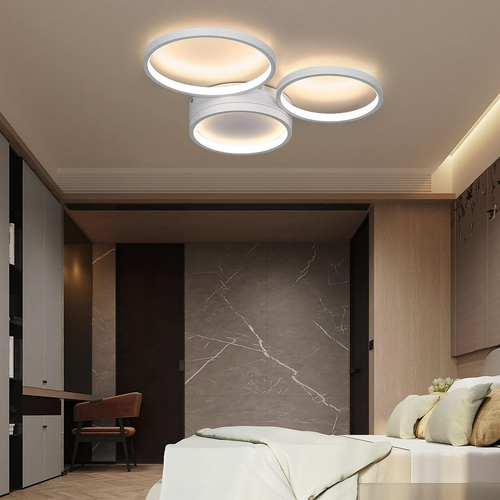 Thumbnail - ZMH Led-Deckenleuchte, Weiß, Metall, Mode, Rund, G, 35.5x6x43.5 cm, Lampen & Leuchten, LED Beleuchtung, LED-Deckenleucht...