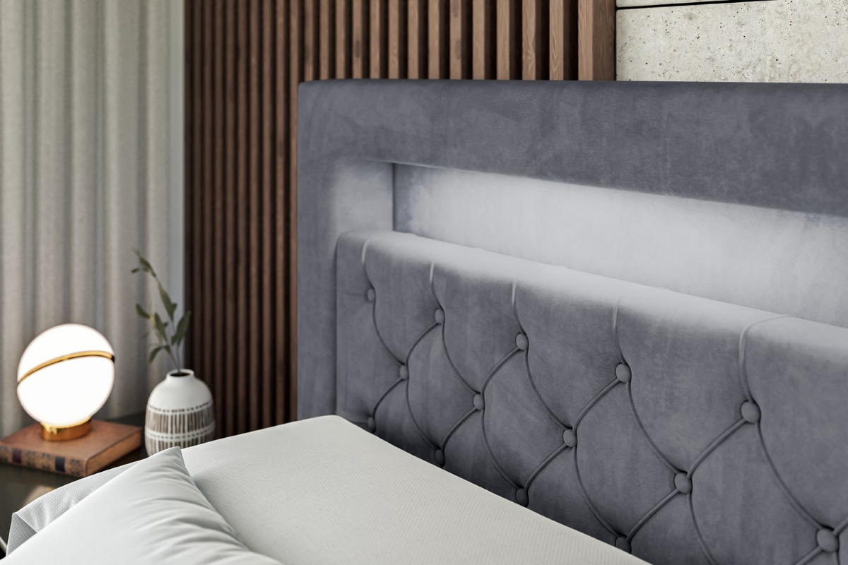 BOXBETT AURORA - 180x200 - H4 - Dunkelgrau - Dunkelgrau, Holzwerkstoff (180/200cm) - ALTDECOR