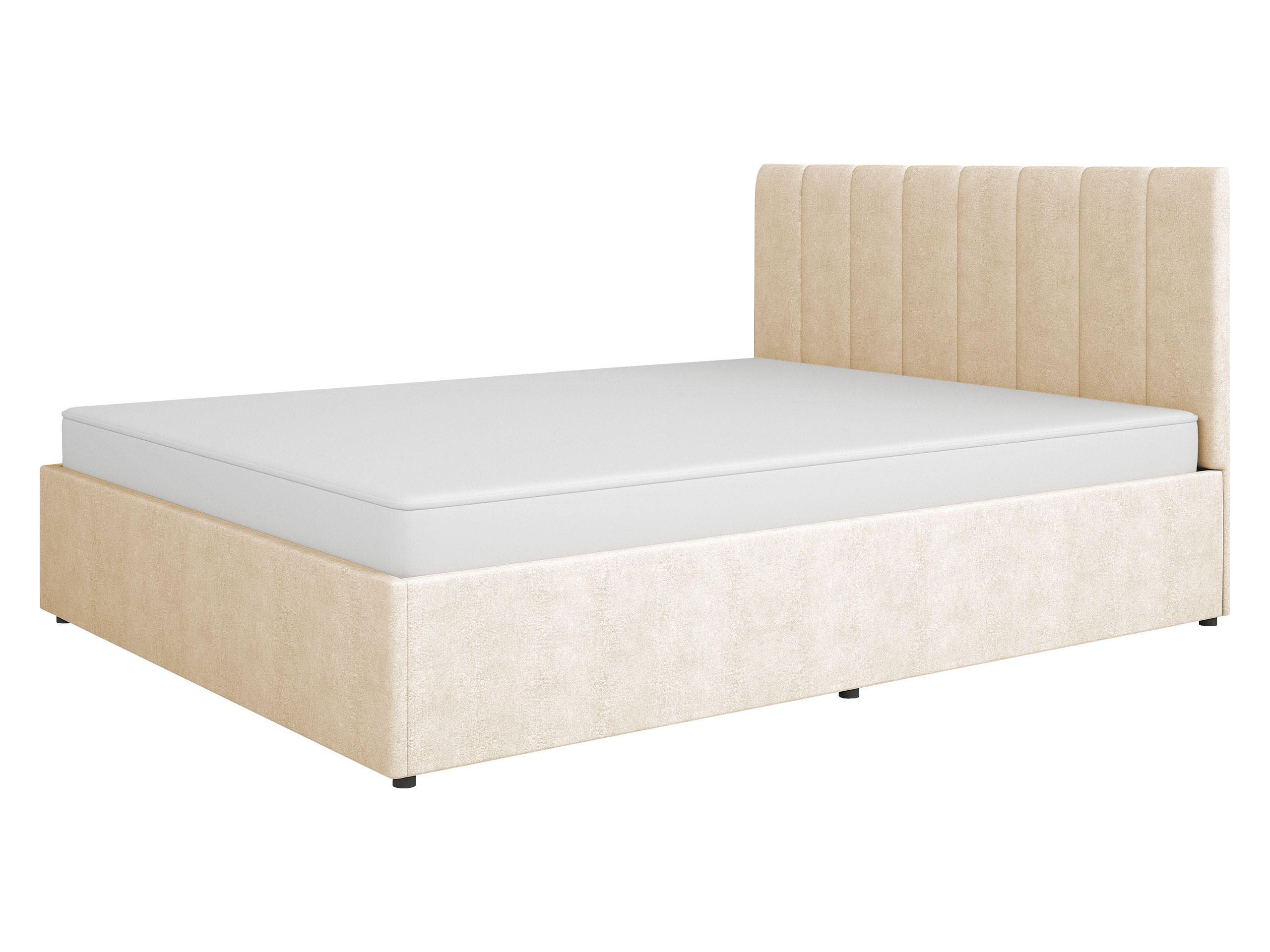 POLSTERBETT Mossa MO12 - Kaschmir/Schwarz, Holzwerkstoff/Kunststoff (160/200cm) - MIRJAN24