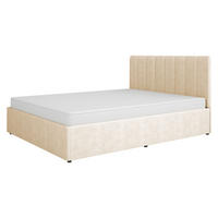 POLSTERBETT Mossa MO12 - Kaschmir/Schwarz, Holzwerkstoff/Kunststoff (160/200cm) - MIRJAN24