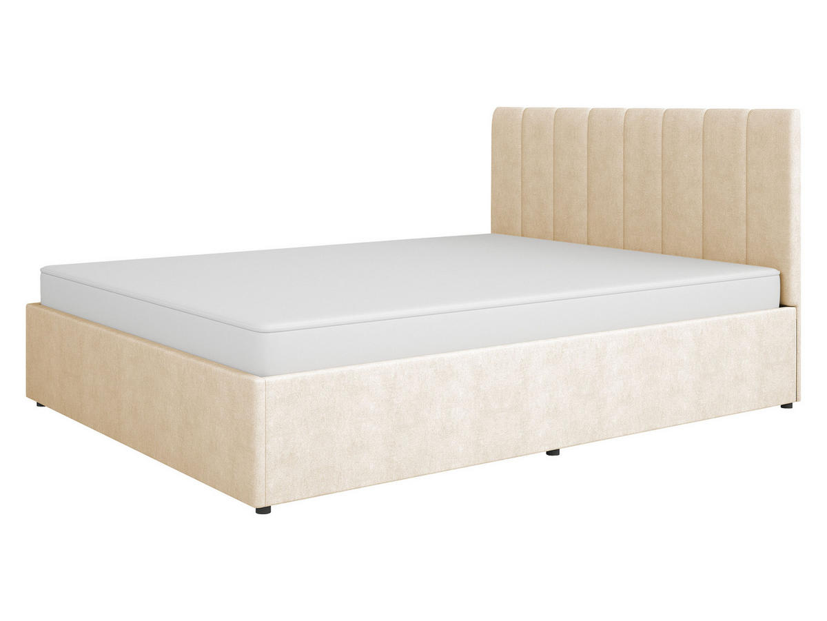 POLSTERBETT Mossa MO12 - Kaschmir/Schwarz, Holzwerkstoff/Kunststoff (160/200cm) - MIRJAN24